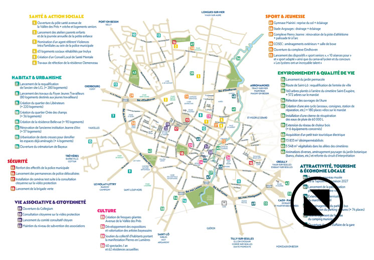 Carte des principales réalisations